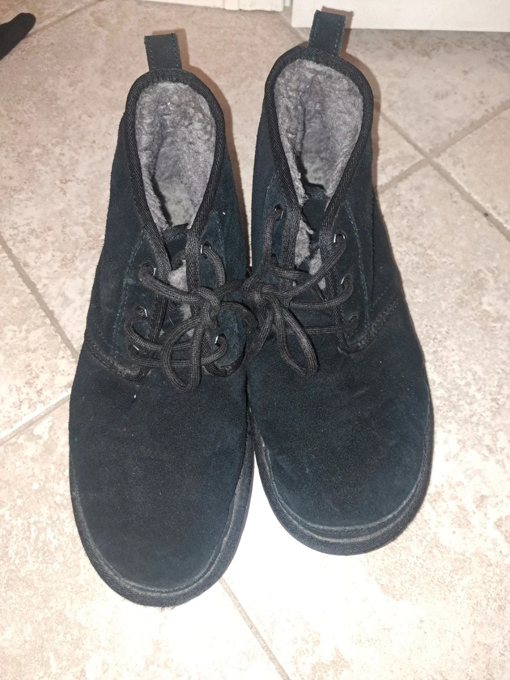 UGG Men’s Black Suede Lace-Up Ankle Boots